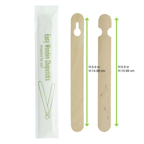 Coppia di bacchette in legno imbustate per principianti  H150mm