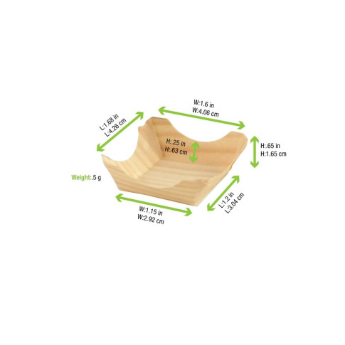 Piattino "Pin Up" in legno 40x40mm H15mm