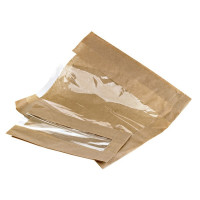 Sacchetto in carta scura kraft con finestra 120x50mm H220mm