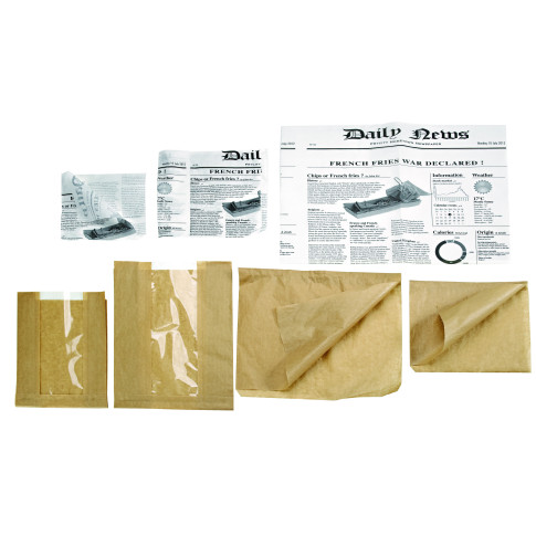 Sacchetto in carta scura kraft con finestra 120x50mm H220mm