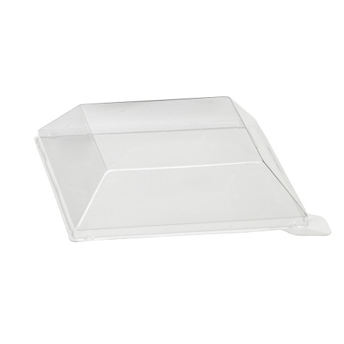 Vassoio "Klarity" riutilizzabile in plastica verde trasparente 130x130mm