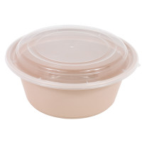 Contenitore beige in PP con coperchio trasparente (PP5)  H82mm 1200ml