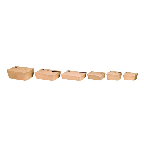 Lunchbox in cartone kraft con chiusura a incastro 215x160mm H48mm 1500ml