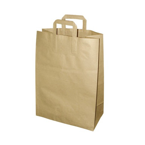Sacchetto da spesa in carta scura kraft riciclato 320x160mm H440mm