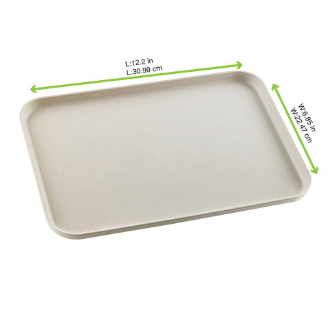 Vassoio Huskly riutilizzabile in materiale composito beige 310x225mm H16mm