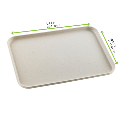 Vassoio Huskly riutilizzabile in materiale composito beige 240x170mm H16mm