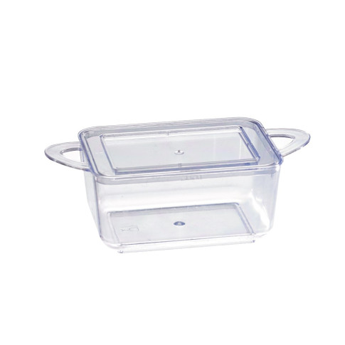 Contenitore fingerfood  "Loukià" in PS verde con manici 96x50mm H35mm 75ml