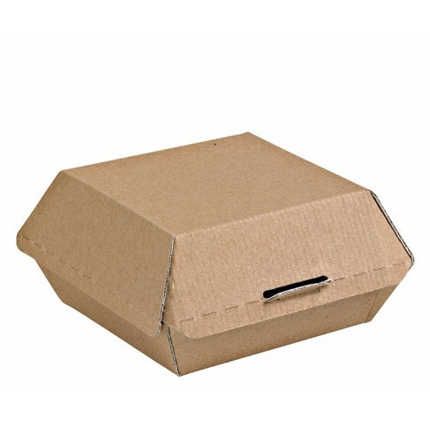 Scatola per hamburger in cartone kraft rinforzato 135x125mm H65mm