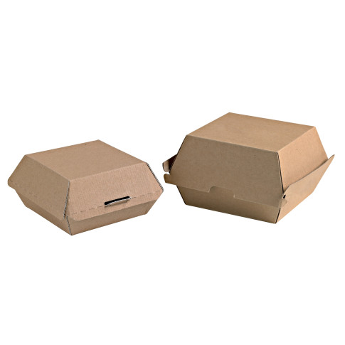 Scatola per hamburger in cartone kraft rinforzato 135x125mm H65mm