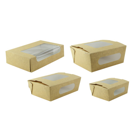 Scatola a finestra in laminato kraft 190x113mm H44mm