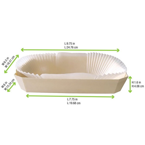 Stampo da forno in legno con pirottino in carta 260x160mm H40mm 750ml