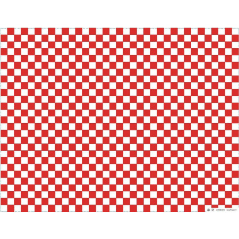 Carta bianca a scacchi rossi, in scatola dispenser 350x270mm