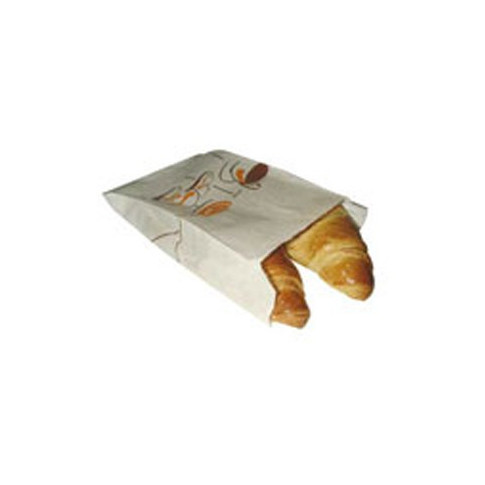 Sacchetto multiuso in carta bianca, decorazione croissant 120x50mm H160mm