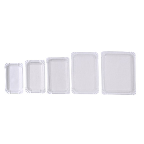 Piatto in cartone bianco 200x160mm
