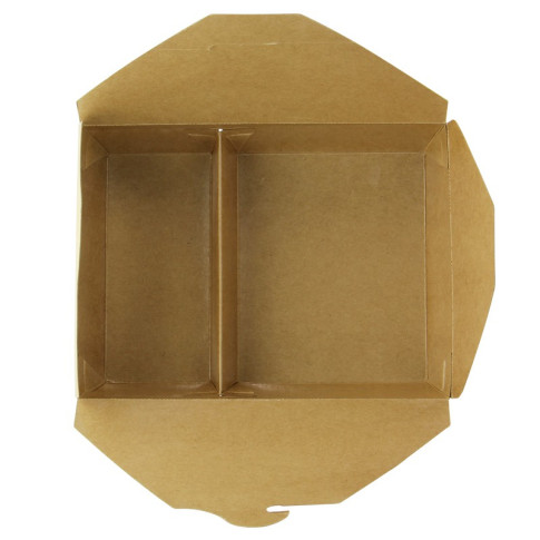 Lunchbox 2 scomparti in cartone kraft con chiusura a incastro 168x135mm H65mm 1 040ml