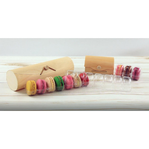 Scatola mini in legno per 3 macarons 110x80mm H55mm