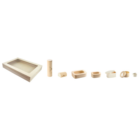 Scatola mini in legno per 3 macarons 110x80mm H55mm