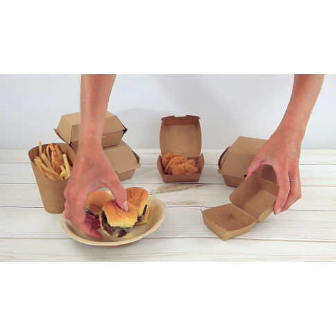 Scatola per hamburger in cartone kraft 75x75mm H50mm