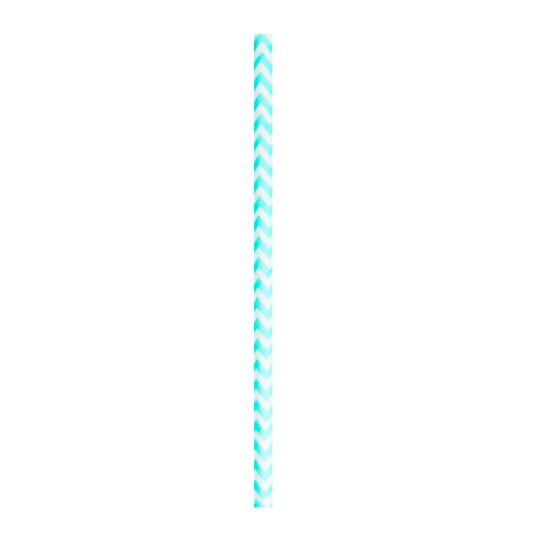 Cannuccia in carta blu turchese, decorazione chevron   H197mm