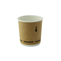 Bicchiere cartone kraft doppia parete PLA (PAP20)  H60mm 120ml