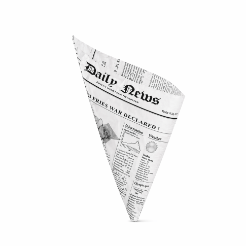 Cono in carta antiunto, decorazione stampa di giornale 380x300mm H300mm 960ml