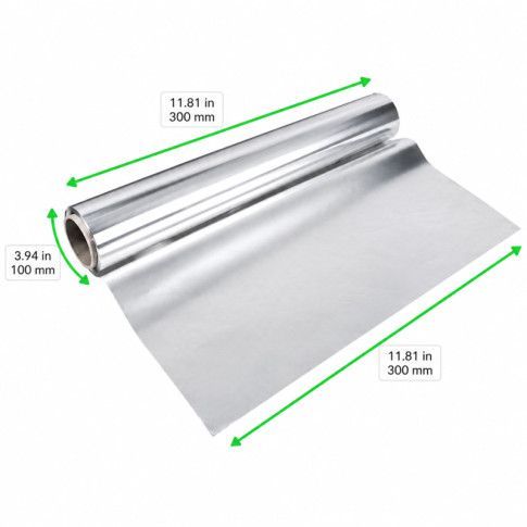 Rotolo di foglio di alluminio da 10 micron, largo 29 cm e lungo 200 m 300x300mm H100mm