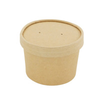 Contenitore in cartone kraft per alimenti caldi e freddi, con coperchio  H60mm 240ml