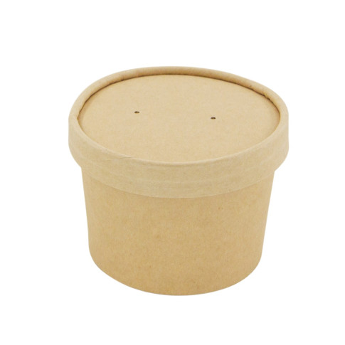 Contenitore in cartone kraft per alimenti caldi e freddi, con coperchio  H60mm 240ml