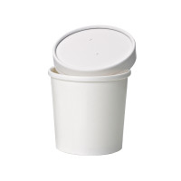 Contenitore in cartone bianco per alimenti caldi e freddi, con coperchio  H100mm 470ml