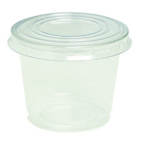 Contenitore in PET trasparente con coperchio a cupola  H85mm 200ml
