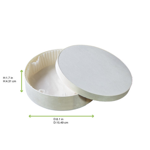 Scatola rotonda in legno misto FSC + carta da forno  H40mm 600ml