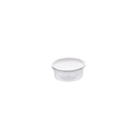 Contenitore tondo PET trasparente con coperchio rientrante  H38mm 200ml