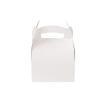 Scatola da pasticceria in cartone bianco con manici 110x110mm H153mm