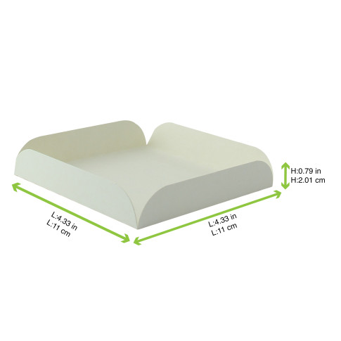 Quadrato sottotorta in cartone bianco con alette 150x150mm H20mm