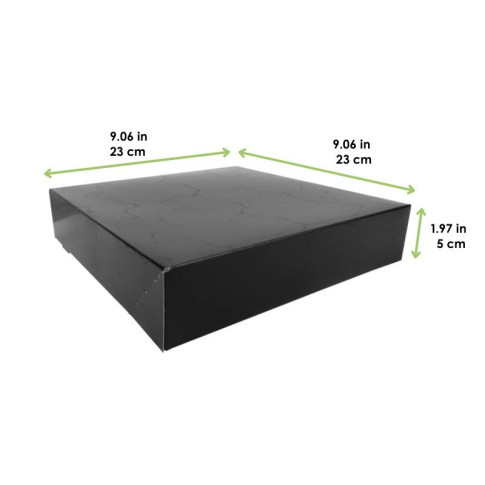 Scatola da pasticceria nera effetto marmorizzato 230x230mm H50mm