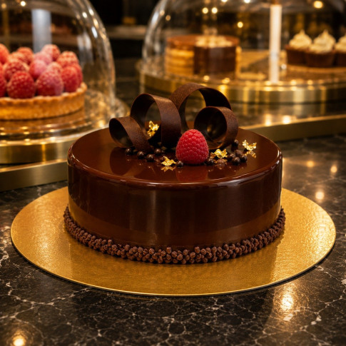 Sottotorta cartone tondo, doppio lato oro/nero