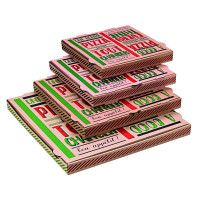 Scatola da pizza in cartone kraft con decorazione "Une bonne pizza" 260x260mm H35mm