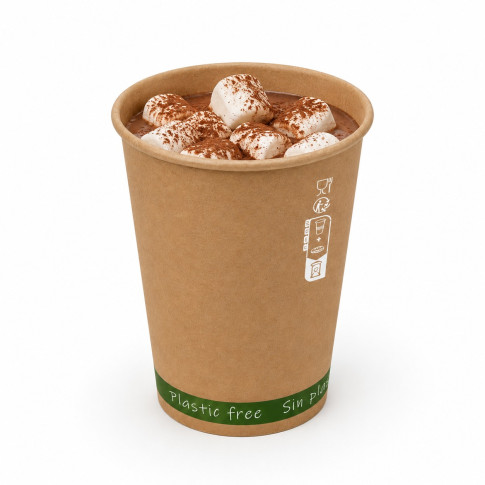 Bicchiere cartone kraft ZEN plastic-free (PAP20)  H57mm 72ml