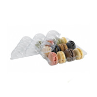 Inserto in PET trasparente per 12 macarons (3x4) con chiusura clip 150x138mm H23mm