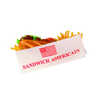 Sacchetto per sandwich in carta bianca aperto su 2 lati 120x340mm