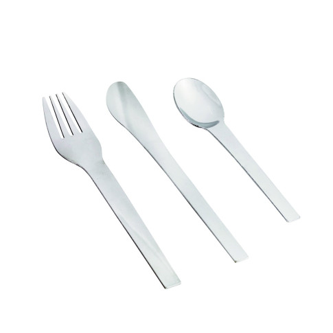Cucchiaio da minestra in acciaio inox con custodia, da lavare prima dell'uso  159x32mm H18mm