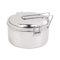 Lunch-box NoxBox tondo in acciaio inox con coperchio (FE40)  H76mm 900ml
