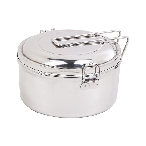 Lunch-box NoxBox tondo in acciaio inox con coperchio (FE40)  H76mm 900ml