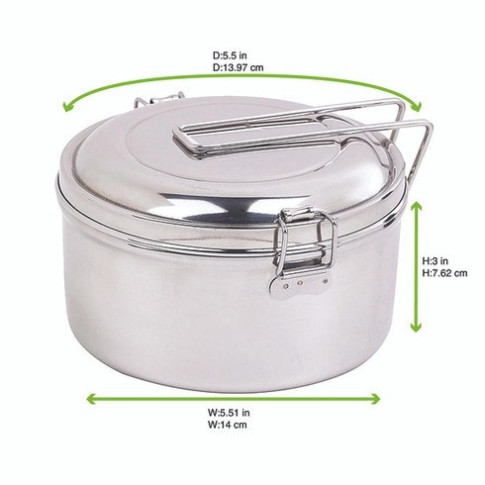 Lunch-box NoxBox tondo in acciaio inox con coperchio (FE40)  H76mm 900ml