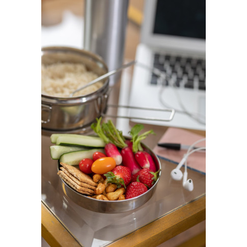 Lunch-box NoxBox tondo in acciaio inox con coperchio (FE40)  H76mm 900ml