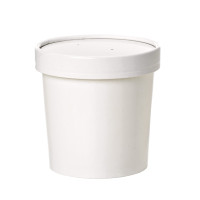 Contenitore in cartone bianco per alimenti caldi e freddi, con coperchio  H140mm 960ml
