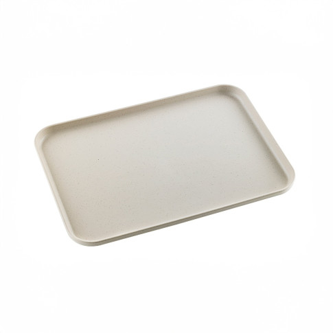 Vassoio Huskly riutilizzabile in materiale composito beige 380x268mm H16mm