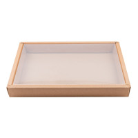Scatola per sushi Kraft con coperchio in PET 316x216mm H37mm