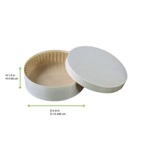 Scatola rotonda in legno misto FSC + carta da forno  H40mm 350ml
