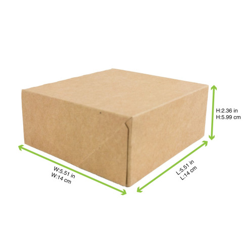 Scatola da pasticceria in cartone kraft 140x140mm H60mm